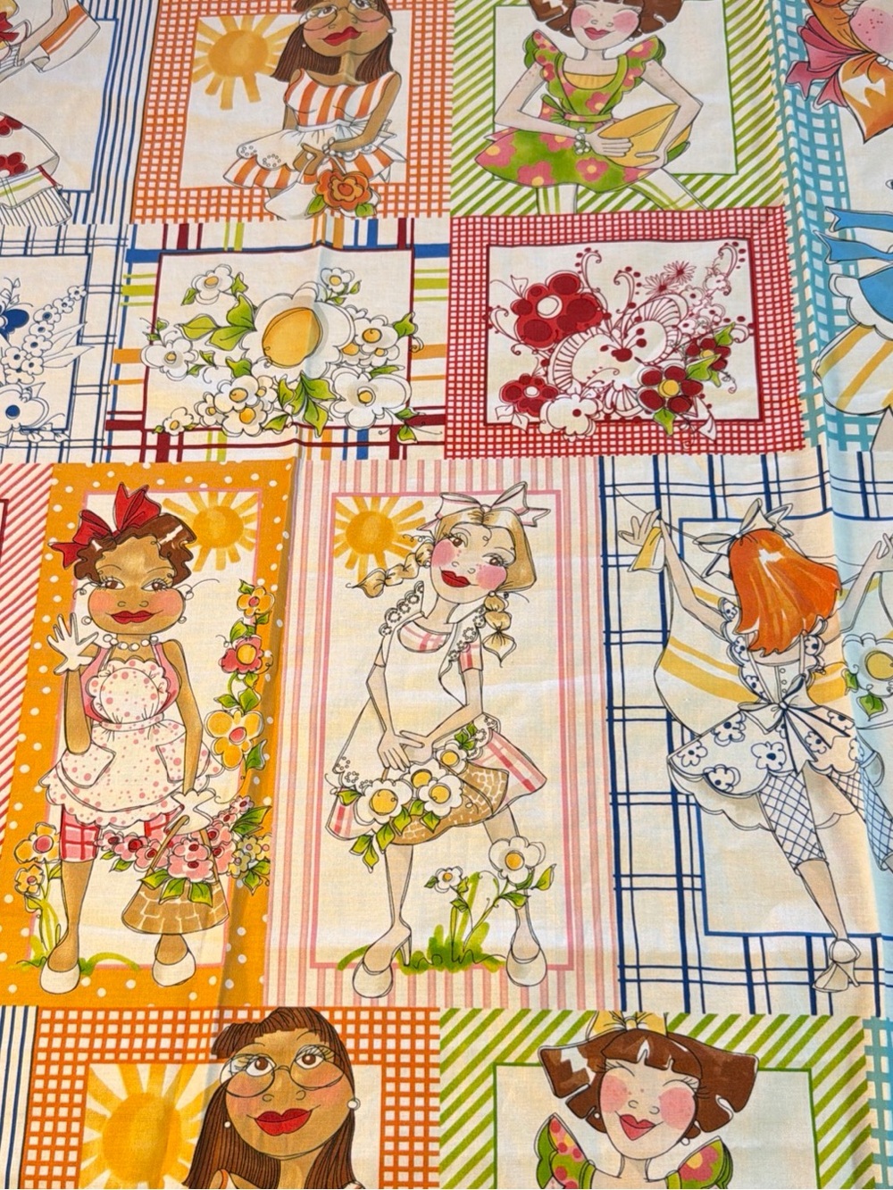 Whimsical Loralie Designs Panel ApronEsque Multicolor 24”x44”